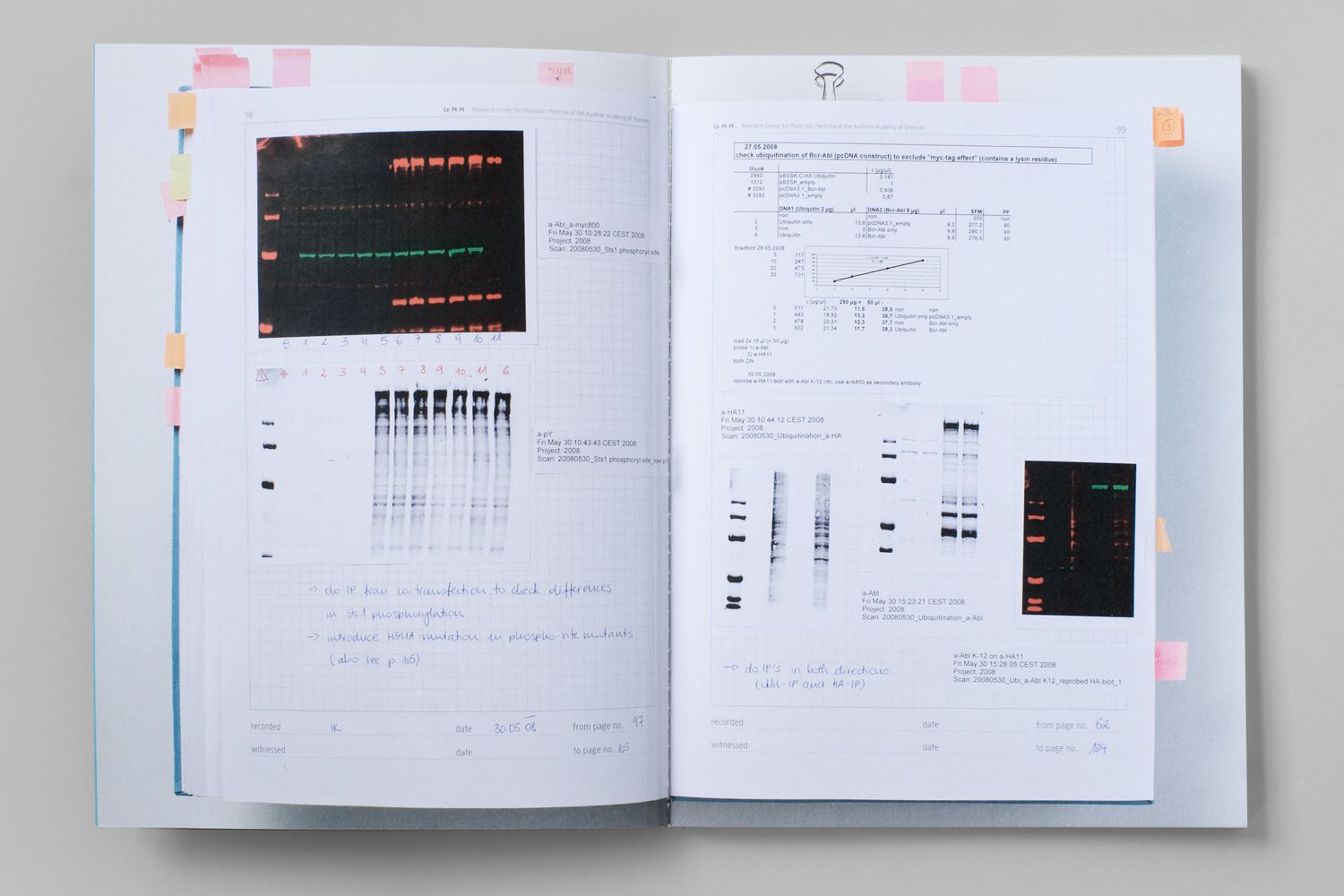 CeMM Report 2007–09 Laborbuch